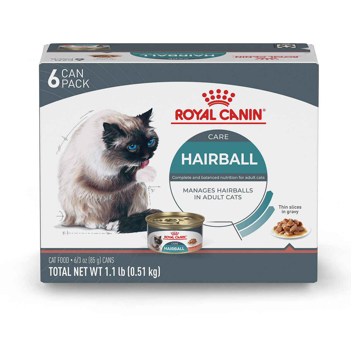 ROYAL CANIN boîtier face montrant l’étiquette et bénéfice nutrition ciblée