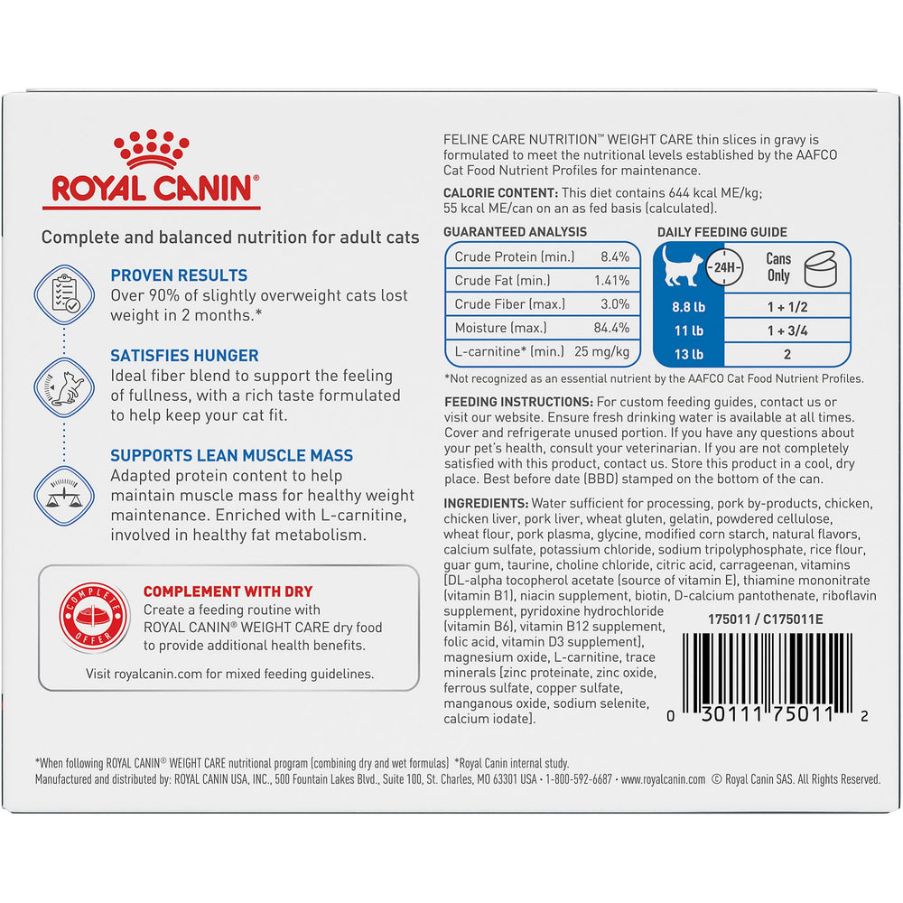 ROYAL CANIN boîte ouverte révélant tranches en gravy appétissantes