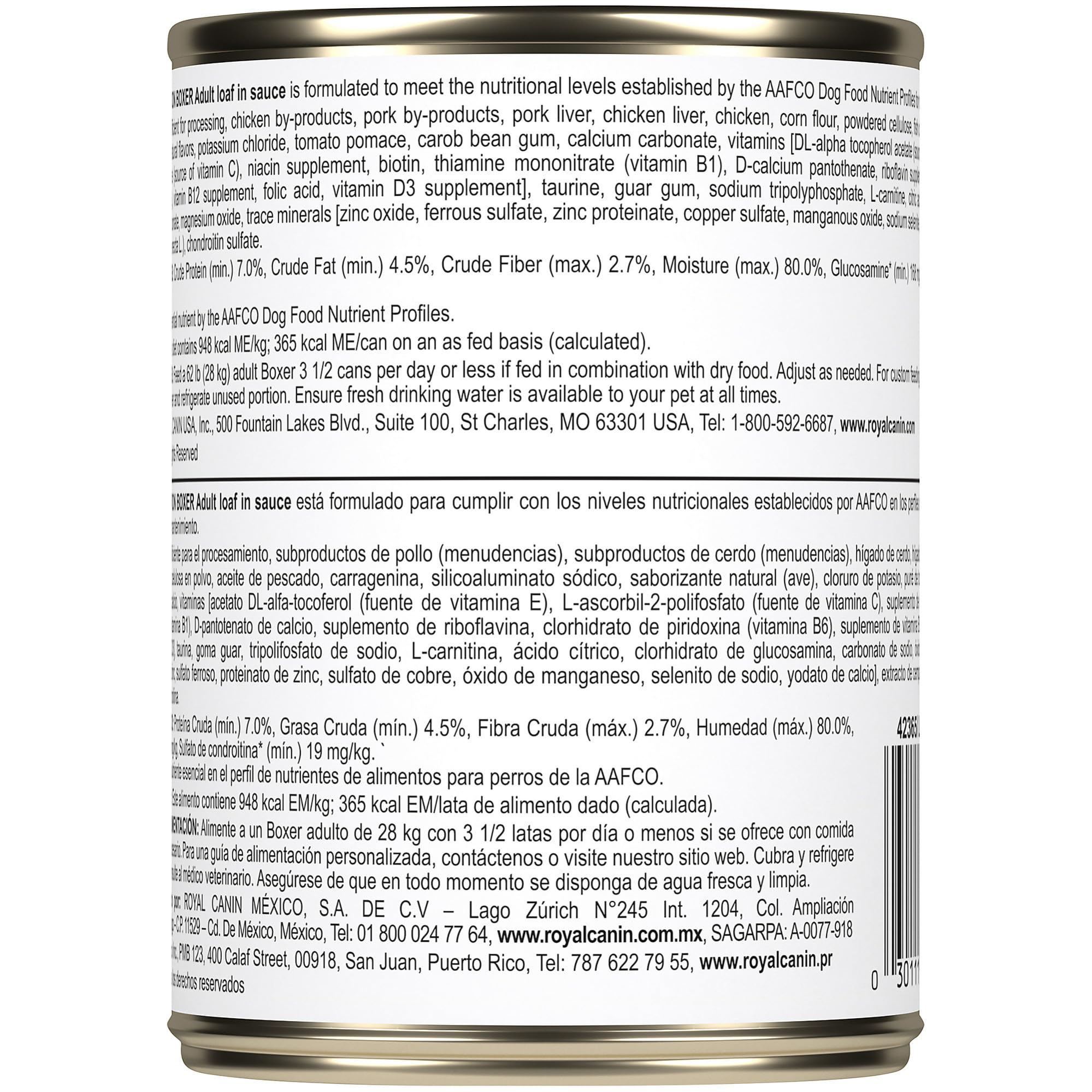 ROYAL CANIN comparaison taille boîte pour visualiser portions