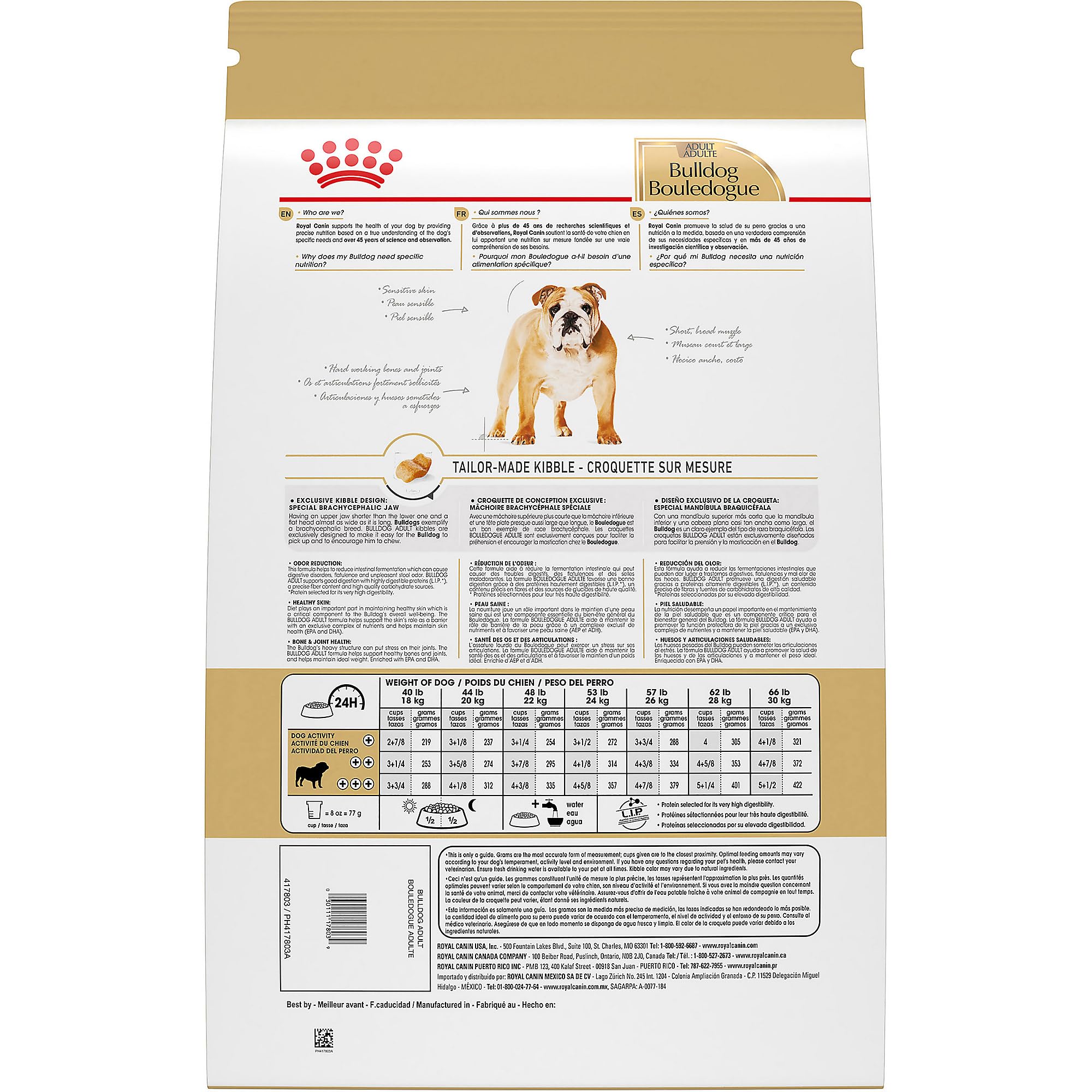ROYAL CANIN gros plan croquette montrant texture facile à mâcher