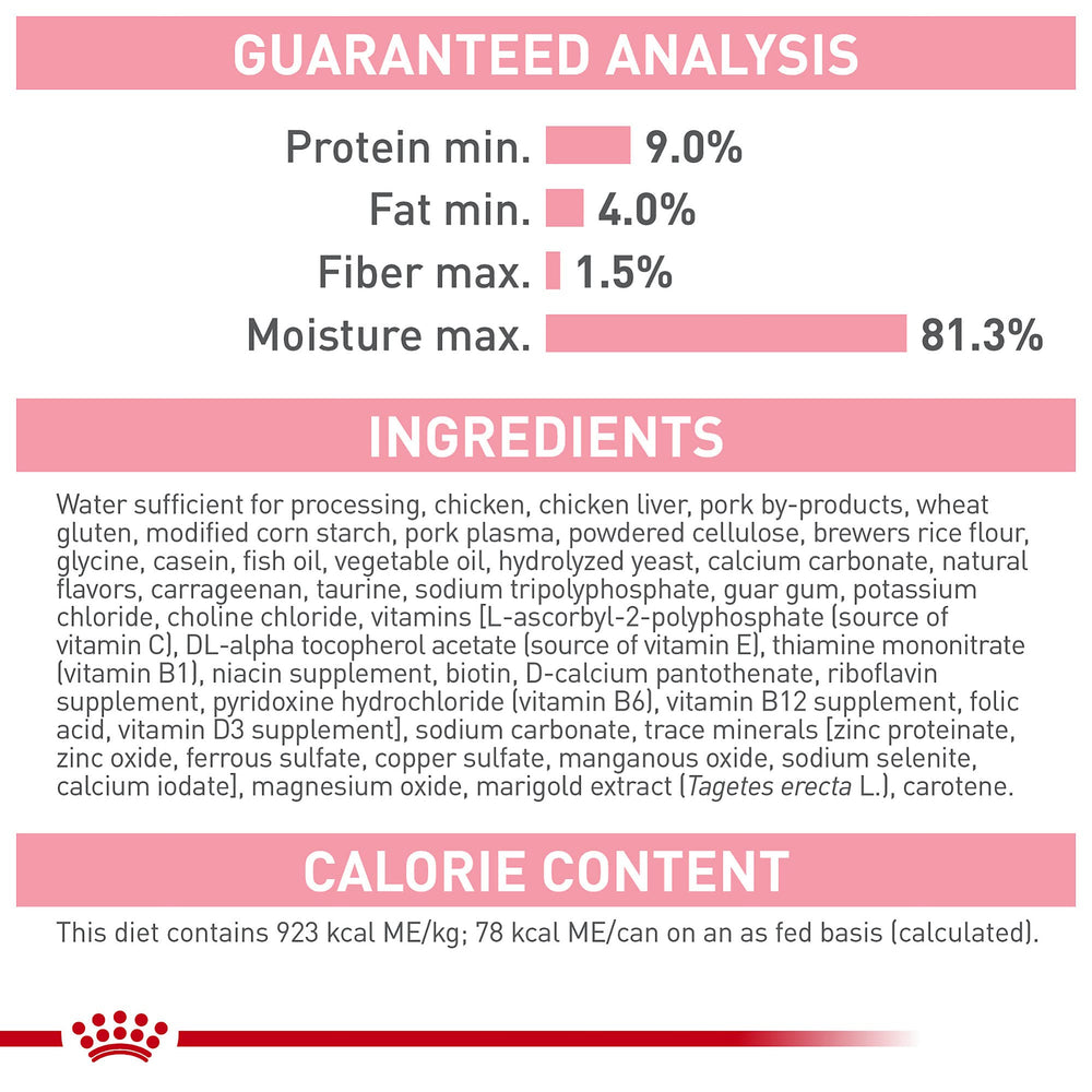 Royal Canin boîte tenue à la main pour évaluer la taille et portion