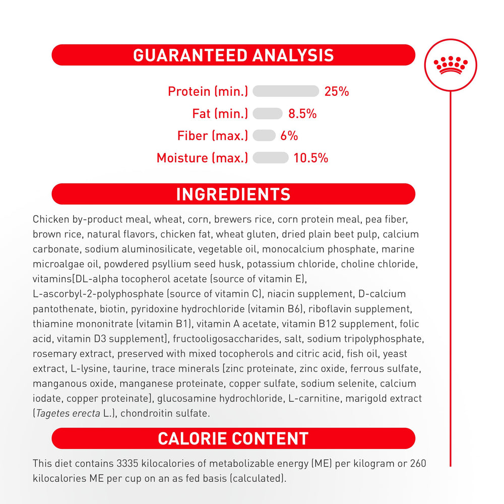ROYAL CANIN texture croquette détail pour appétence et mastication