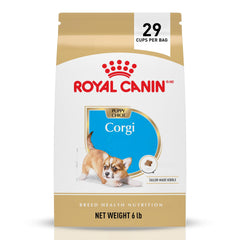 ROYAL CANIN sac 6 lb face avant montrant l'identité de la formule Corgi Puppy et confort