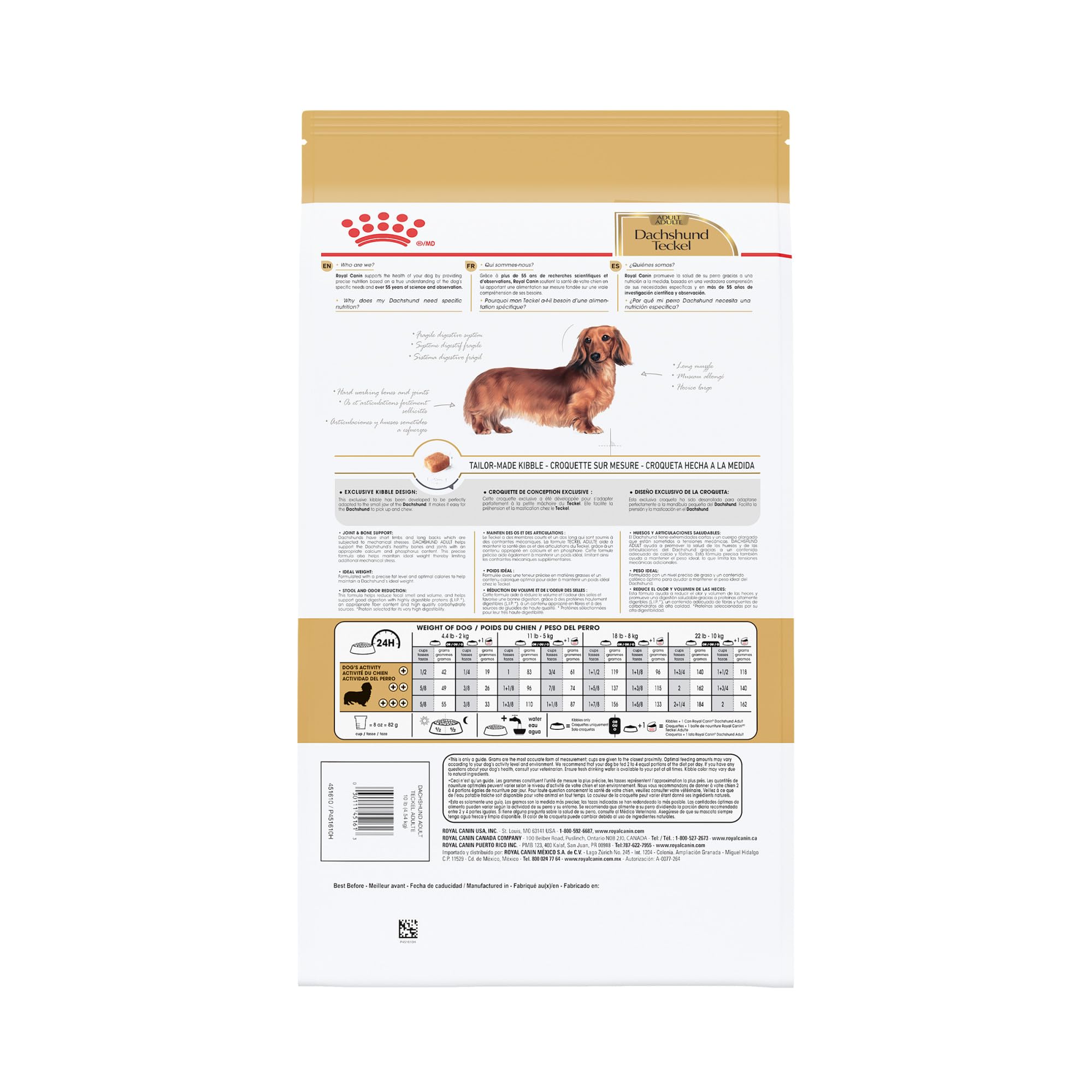 ROYAL CANIN croquette tenue en main illustrant petite taille et confort de mastication