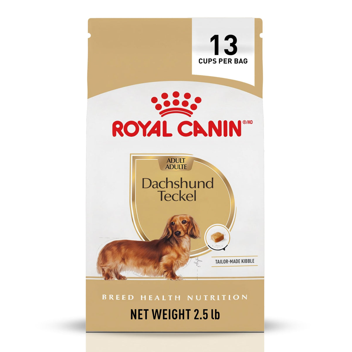 ROYAL CANIN emballage face montrant sac 2,5 lb et bénéfice nutrition ciblée