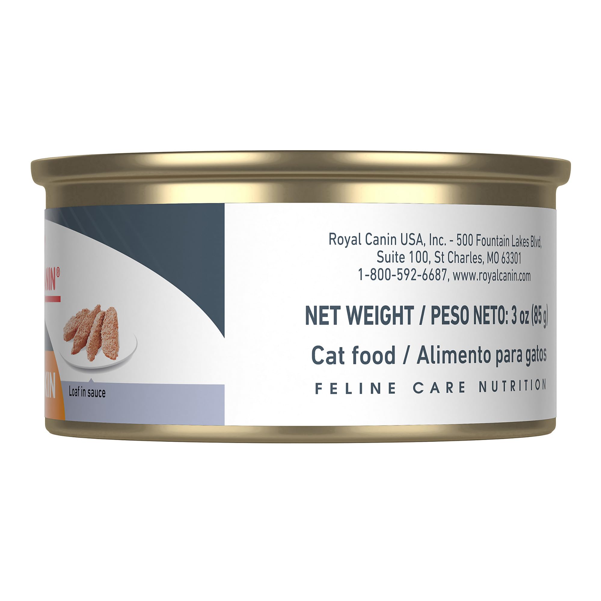 Royal Canin emballage arrière avec informations nutritionnelles pour santé de la peau