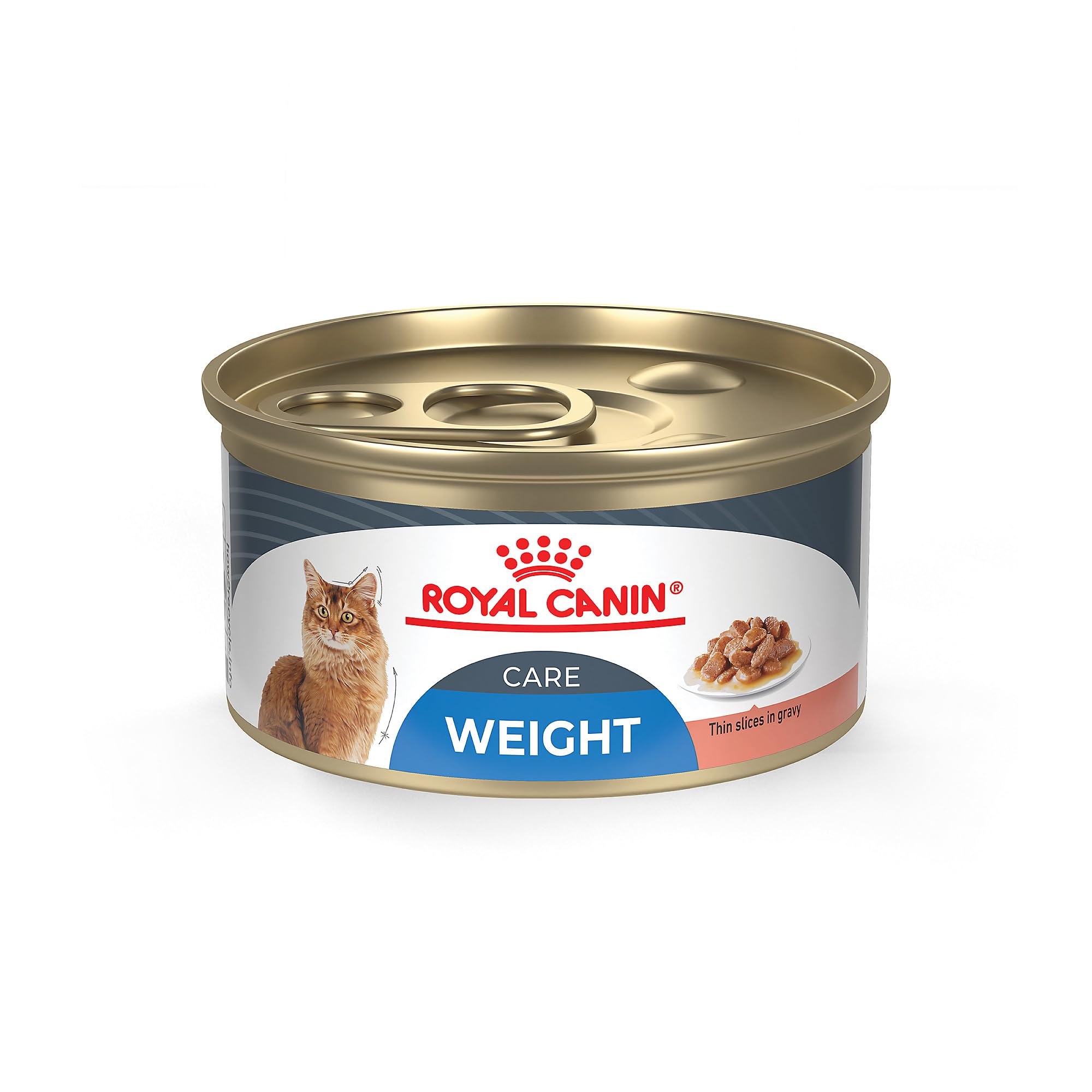 ROYAL CANIN emballage face Weight Care 85 g montrant l’étiquette et bénéfice gestion du poids