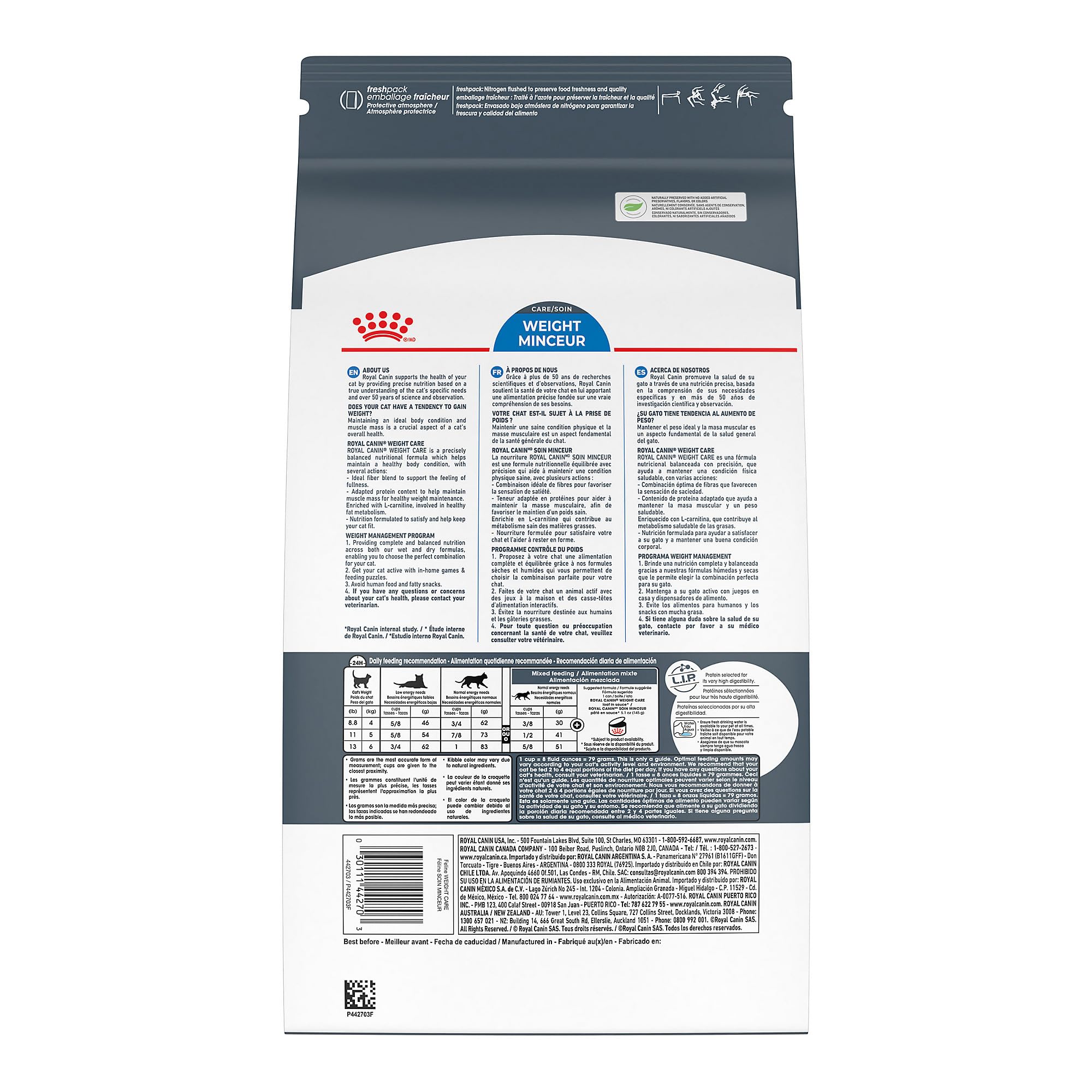 ROYAL CANIN gros plan croquettes texture favorisant satiété