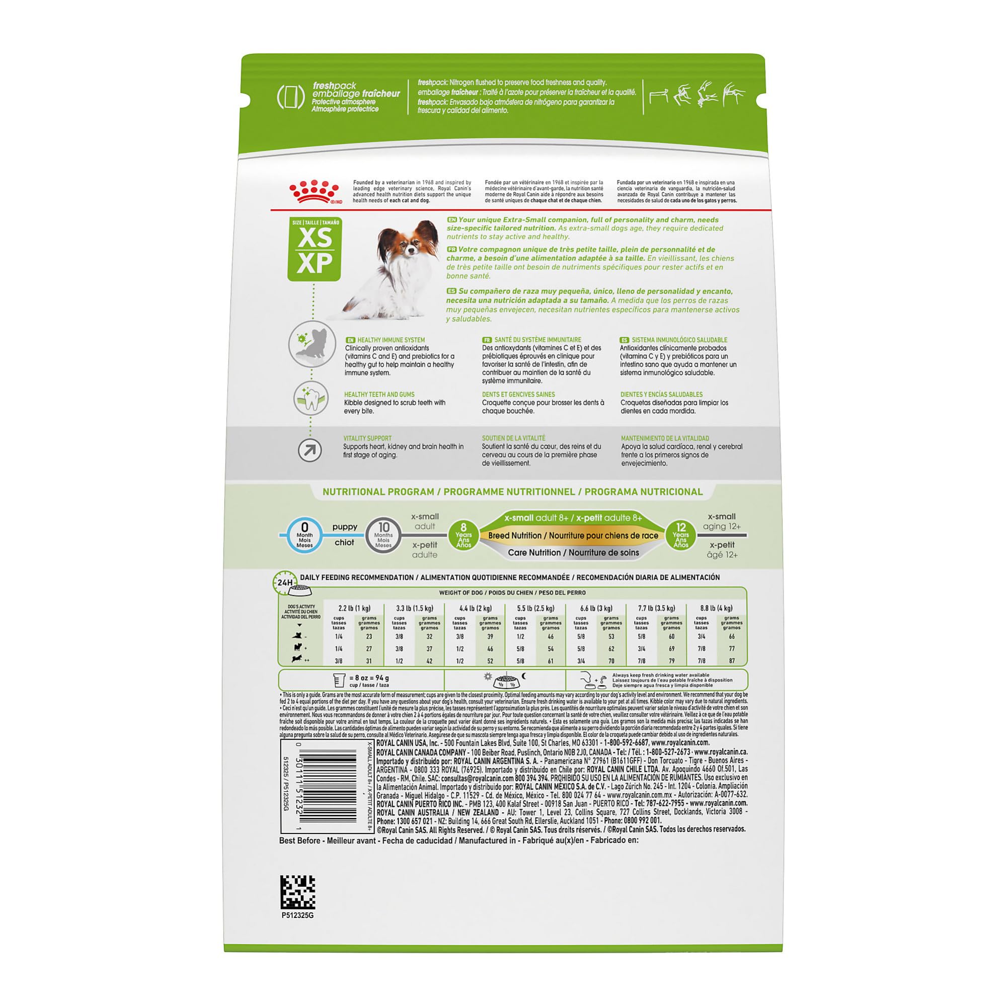 Royal Canin gros plan croquette X-Small forme adaptée et appétence