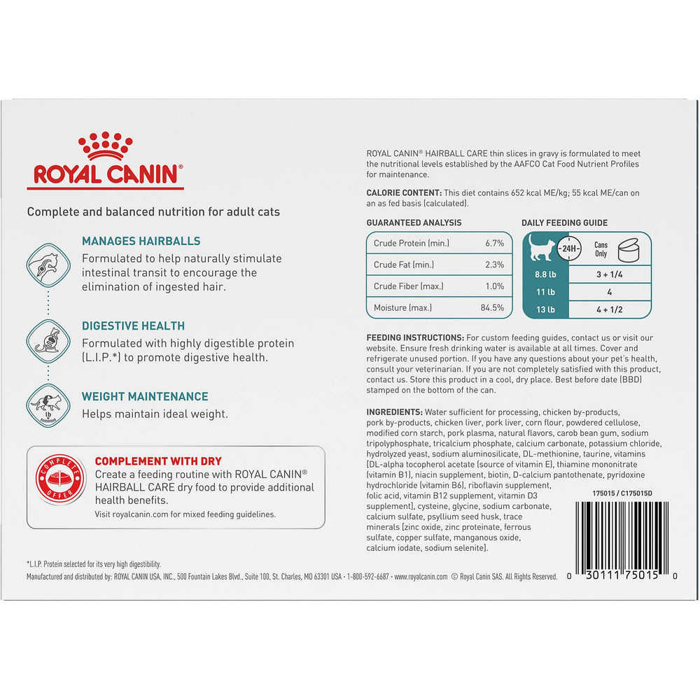 Royal Canin gros plan des fines tranches montrant appétence et texture facile à mâcher