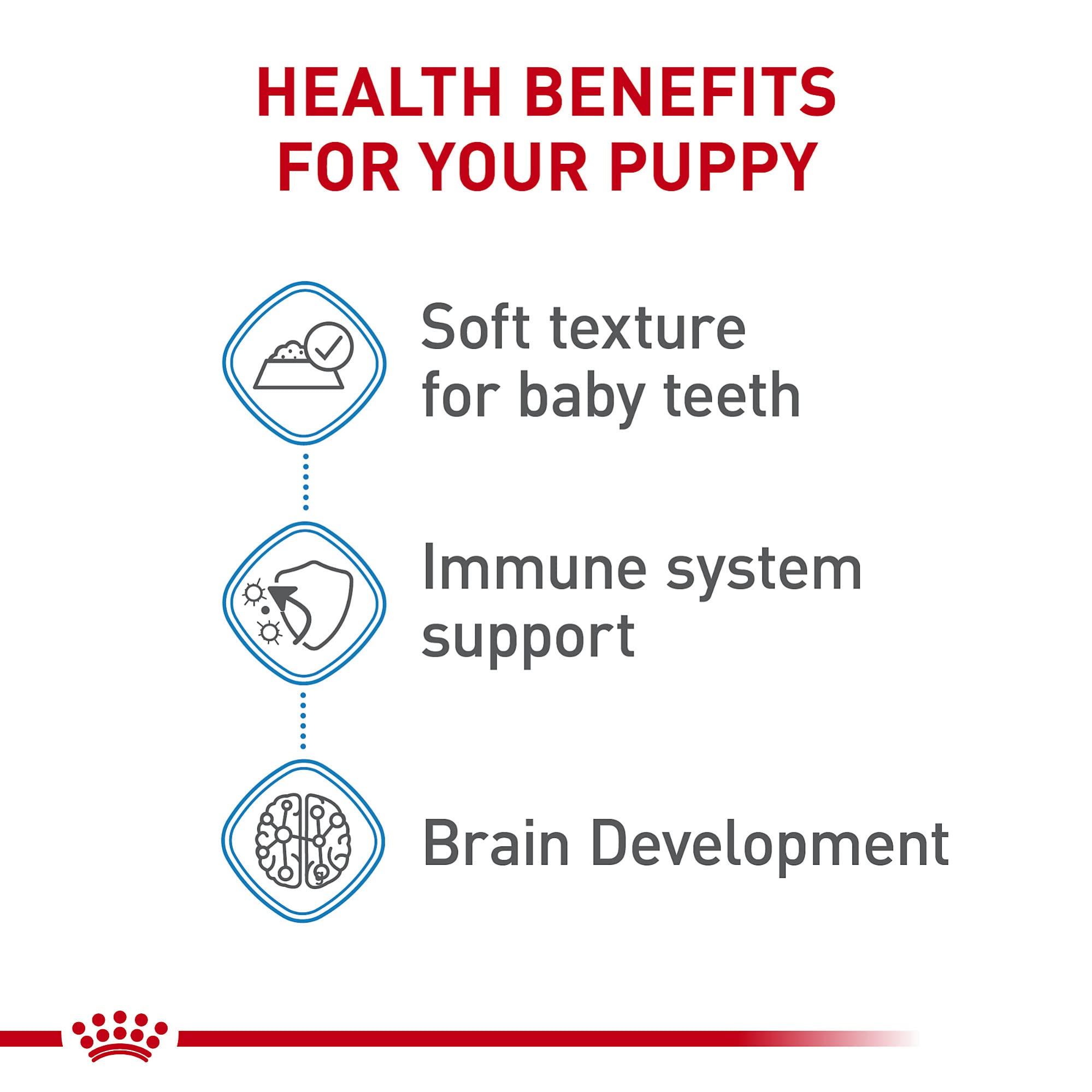 royal canin chiot qui mange, démontrant acceptation et confort digestif