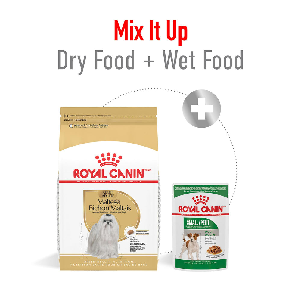 Mesure de portion avec tasse doseuse et ROYAL CANIN Maltese pour dosage facile