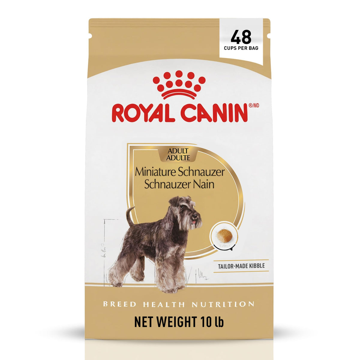 ROYAL CANIN emballage face montrant sac 10 lb et bénéfice nutrition ciblée