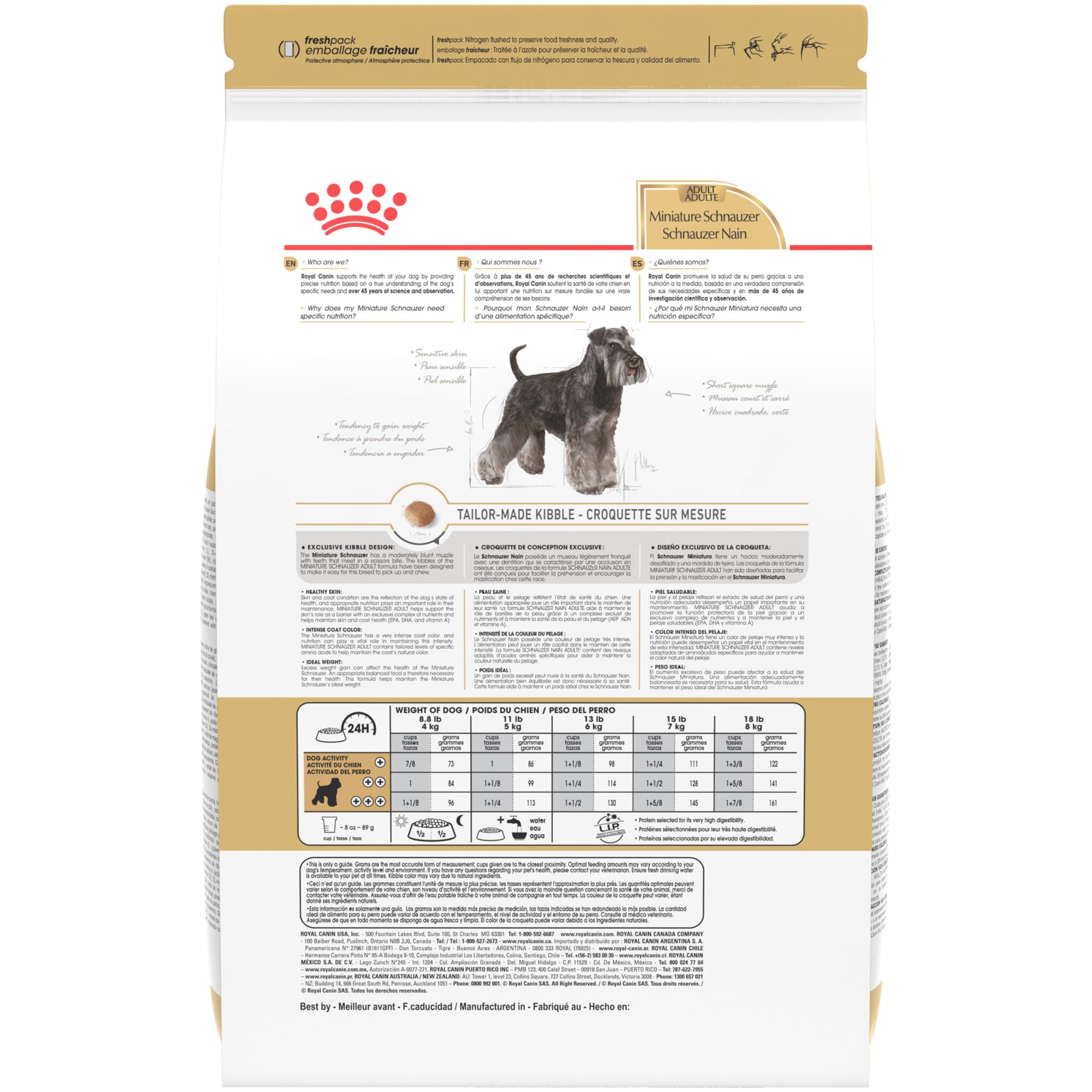 ROYAL CANIN texture de croquette illustrant solidité et facilité de mastication