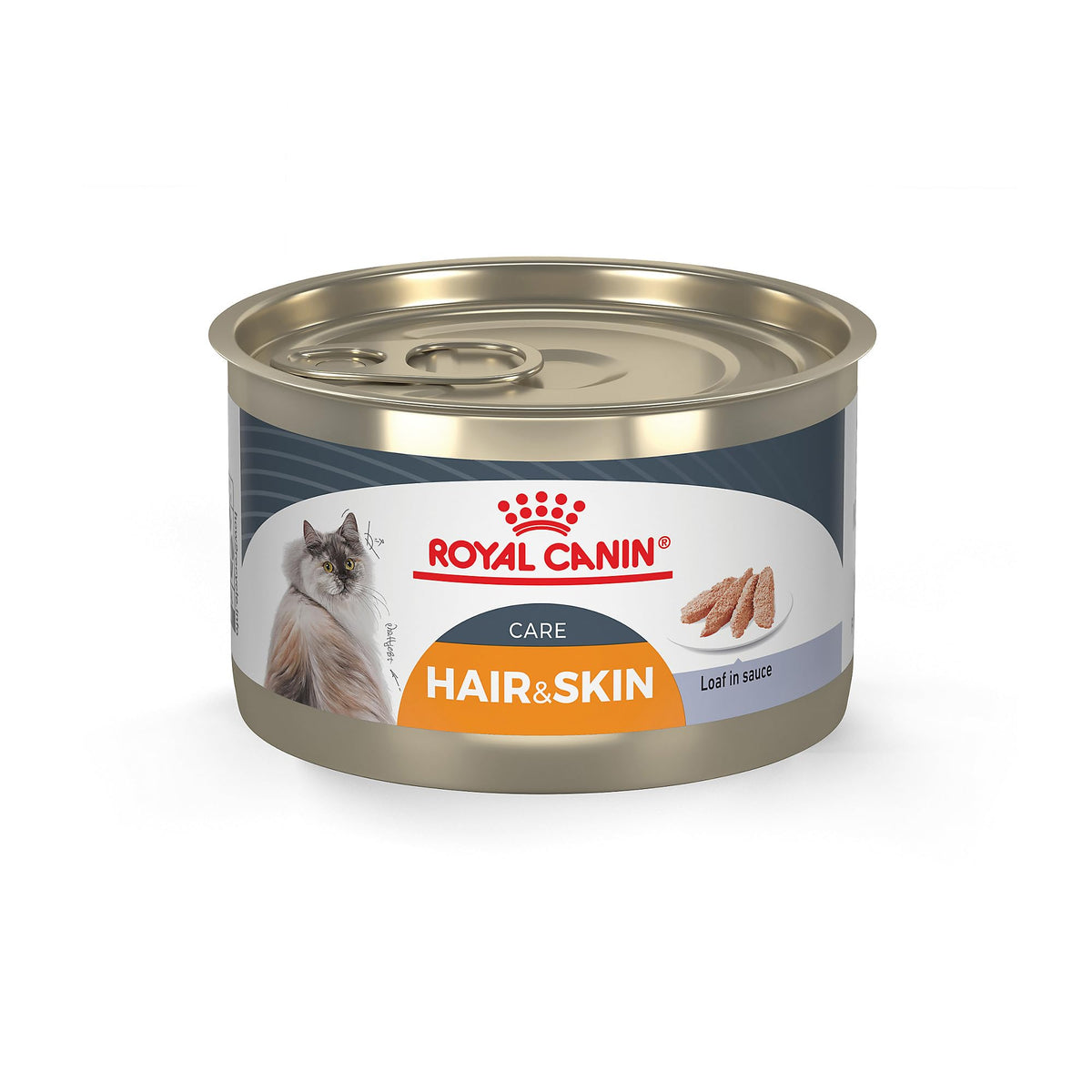 Royal Canin boîte avant montrant formulation Hair & Skin et bénéfice pelage brillant