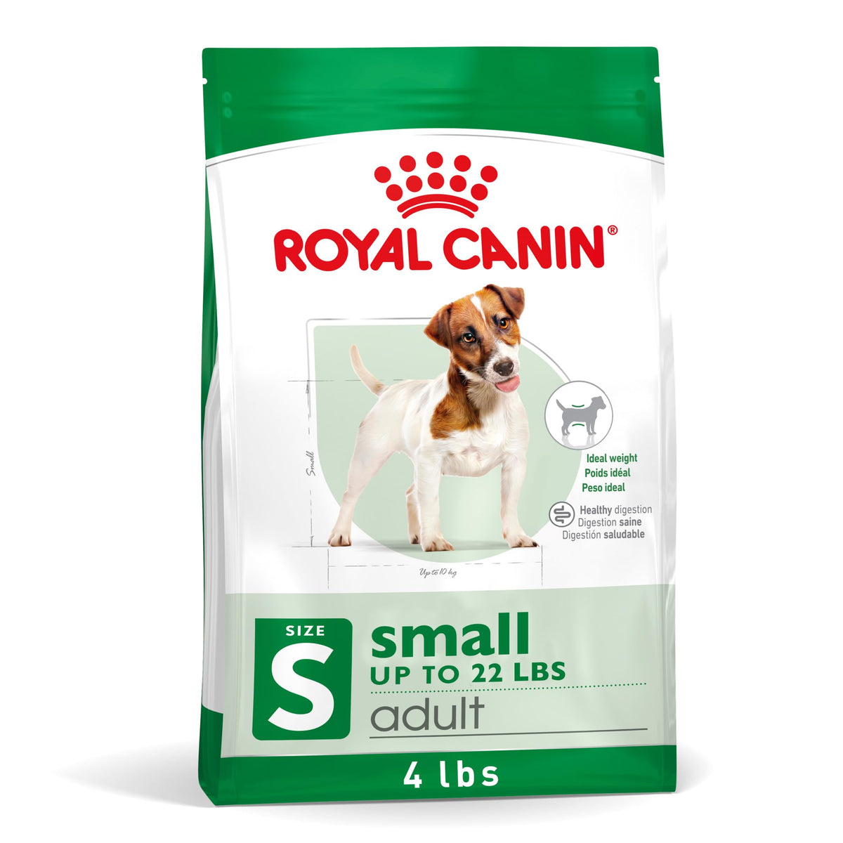 ROYAL CANIN sac 4 lb face avant montrant l’étiquetage et l’usage pratique