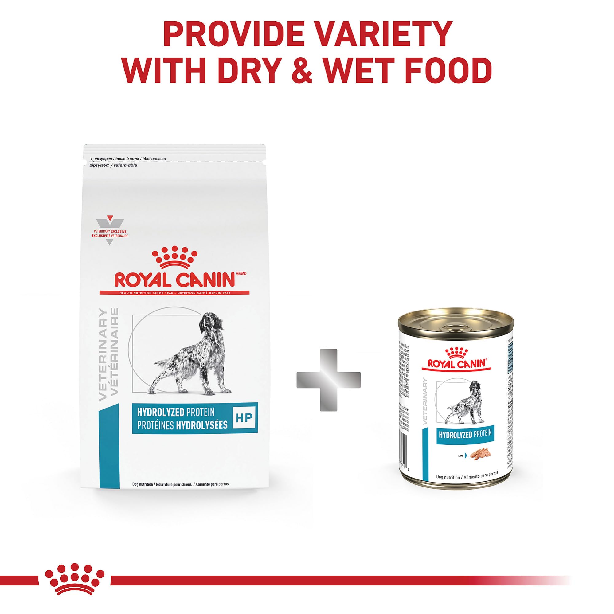 ROYAL CANIN sac à côté d'une balance indiquant le poids exact du produit