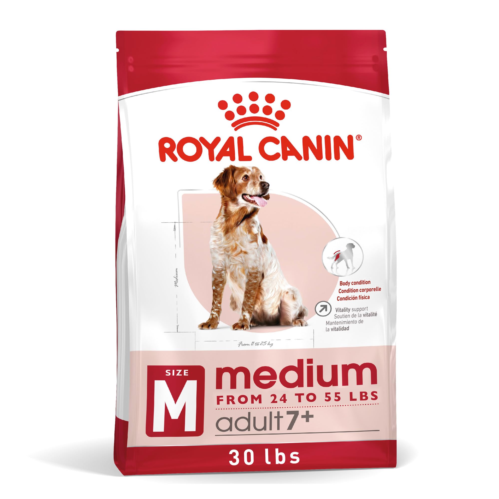 ROYAL CANIN sachet 30 lb montrant emballage et facilité de stockage