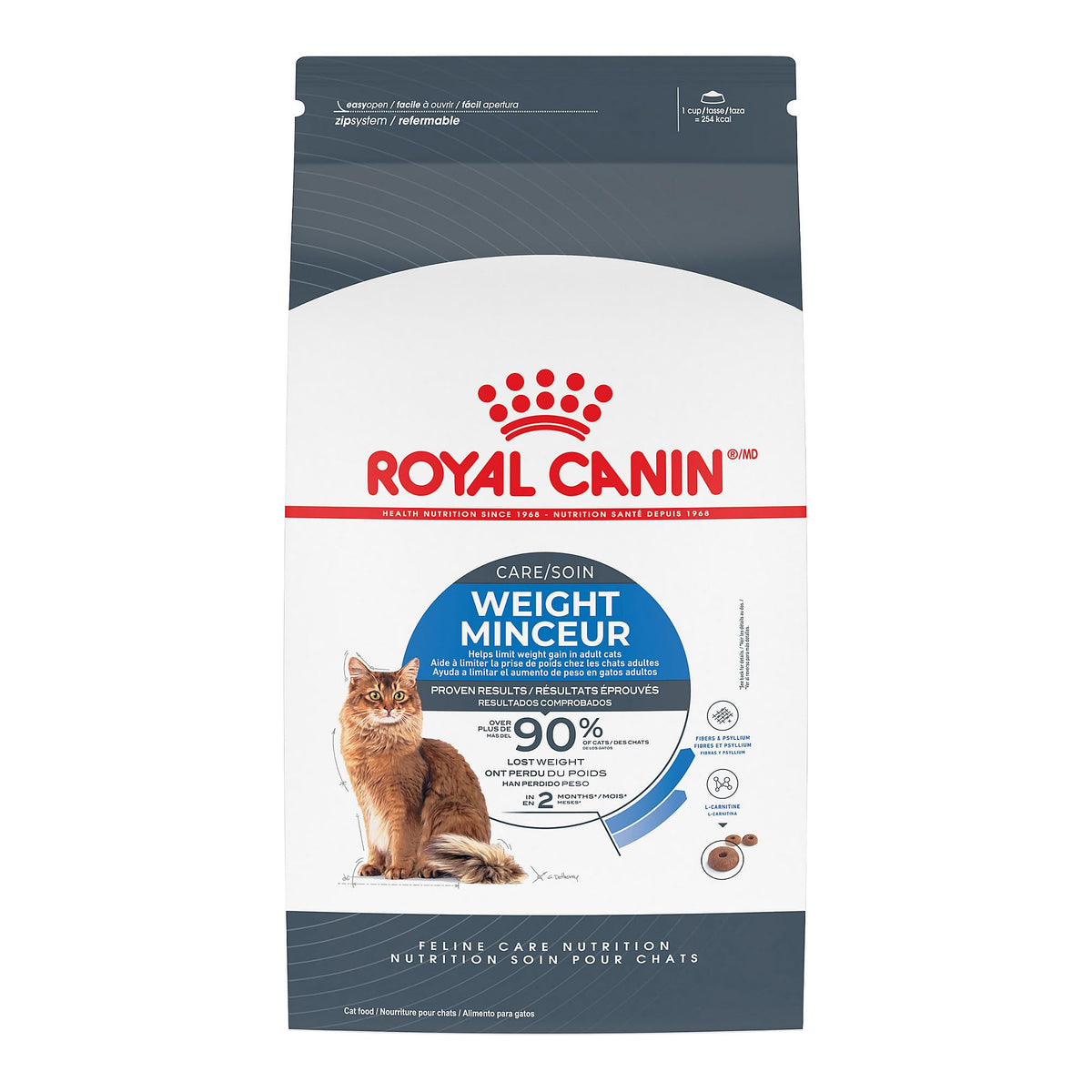 ROYAL CANIN sachet face montrant format et bénéfice contrôle poids