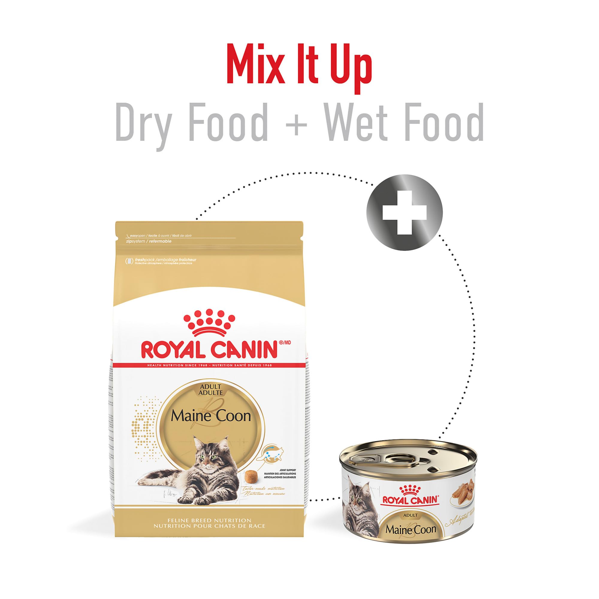 ROYAL CANIN sachet ouvert révélant croquettes prêtes à servir et fraîcheur