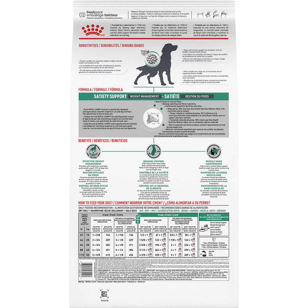 ROYAL CANIN croquettes dans une main pour visualiser la taille utile