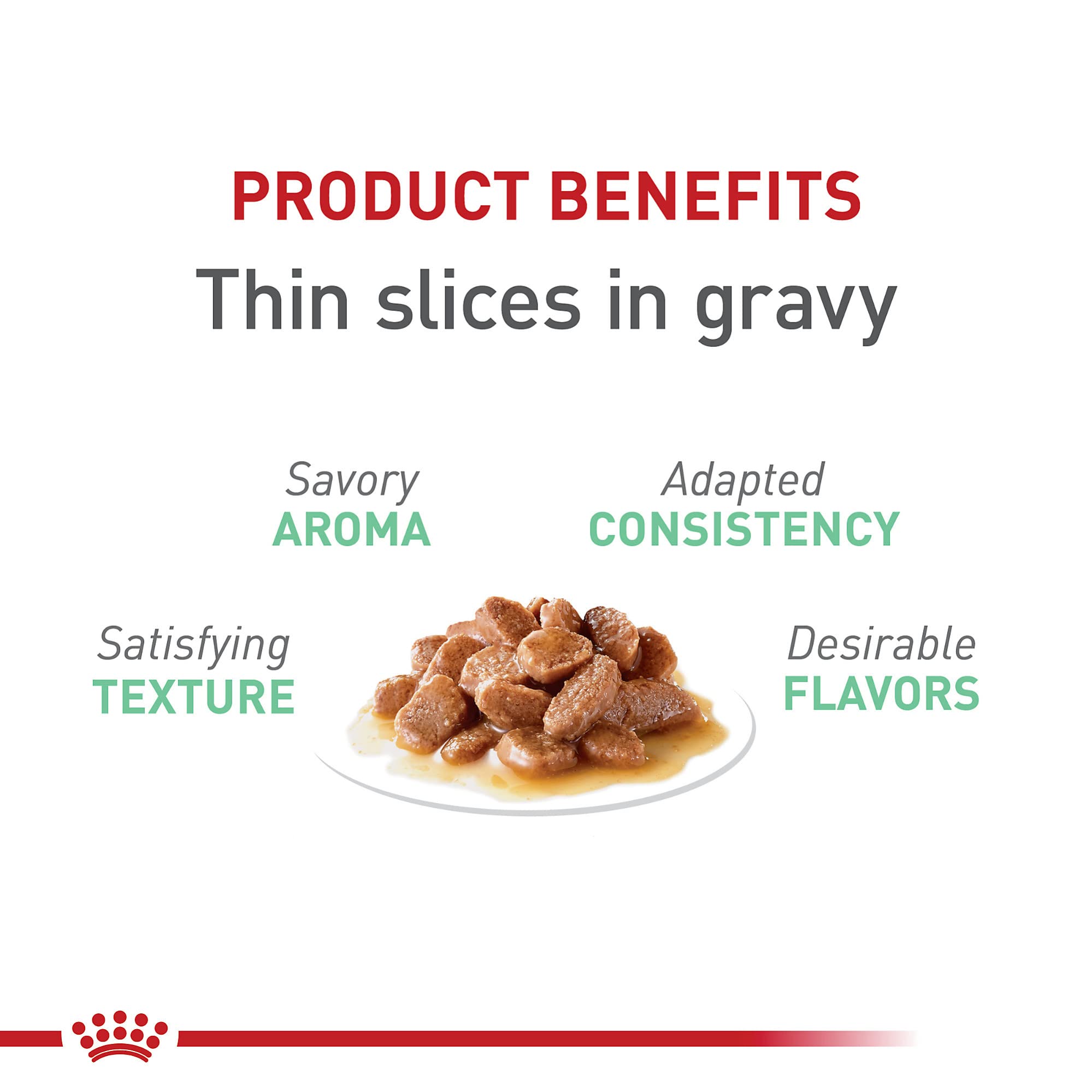 ROYAL CANIN gros plan sur la texture des tranches pour meilleure acceptation