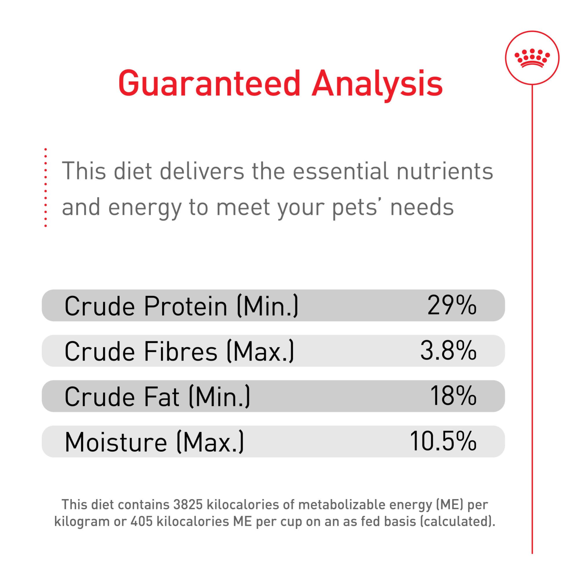 Portion de croquettes ROYAL CANIN dans un bol illustrant quantité recommandée facilement servie