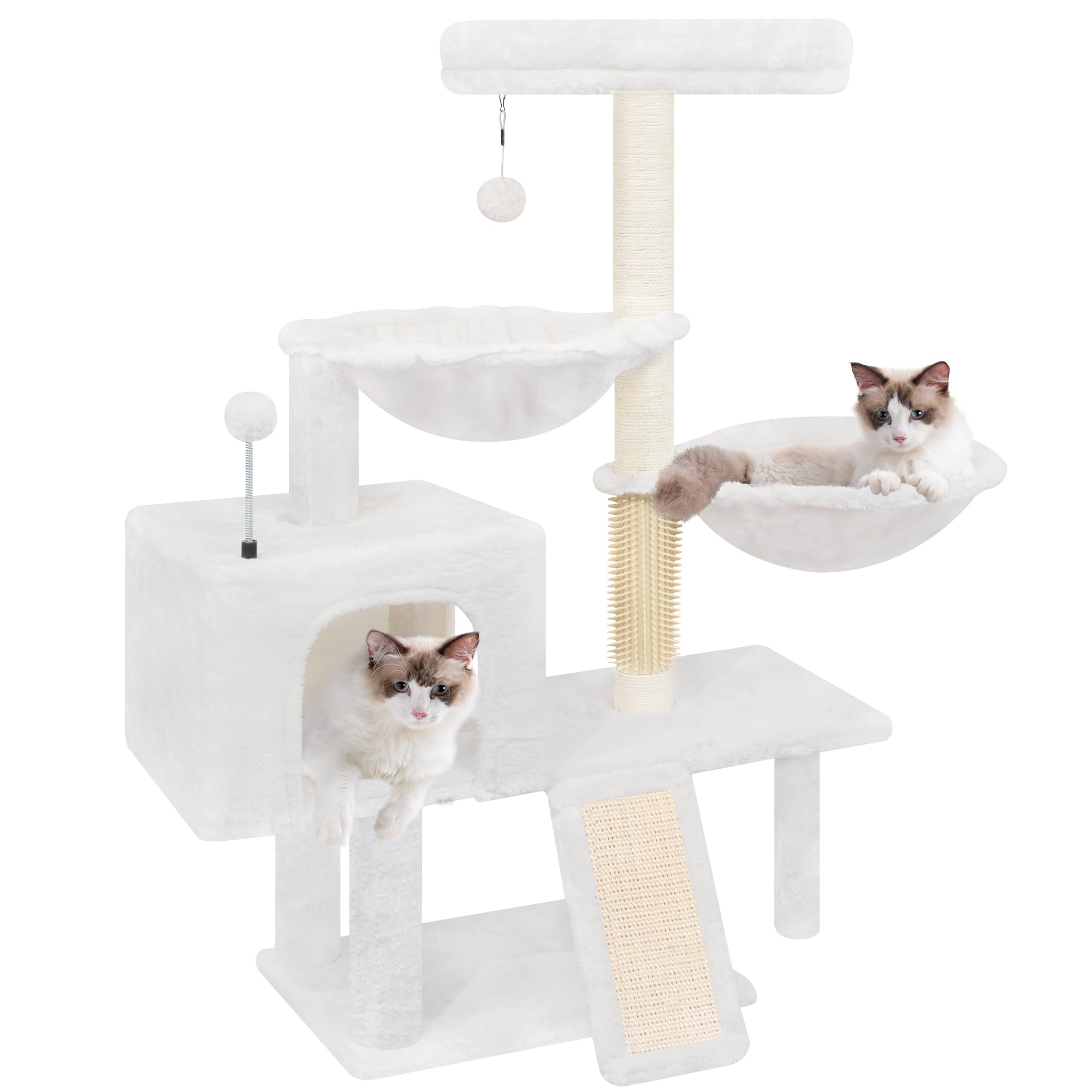 ROYPET vue frontale de l'arbre à chat montrant stabilité et design