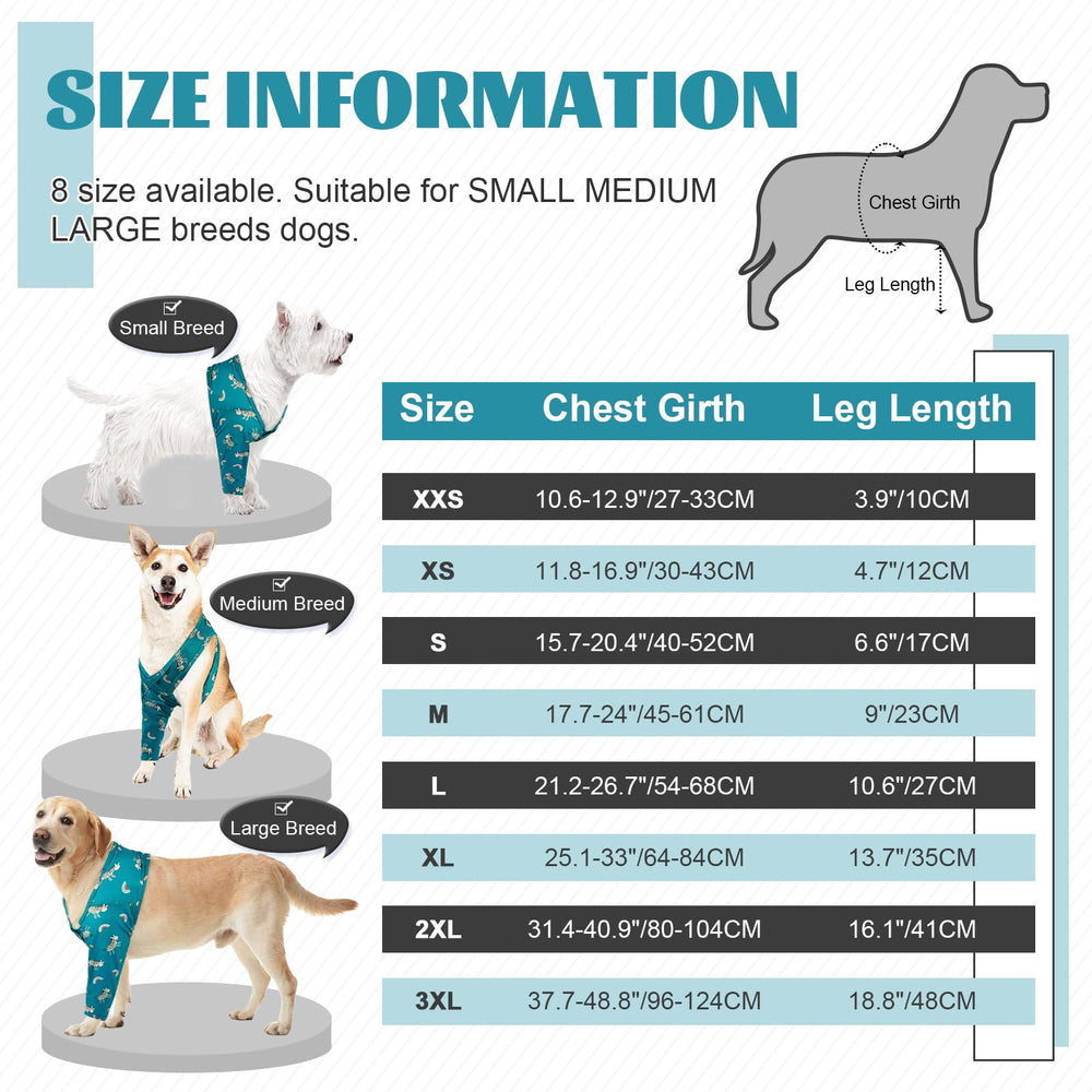 Comparaison de tailles ROZKITCH pour choisir la manchette adaptée au chien