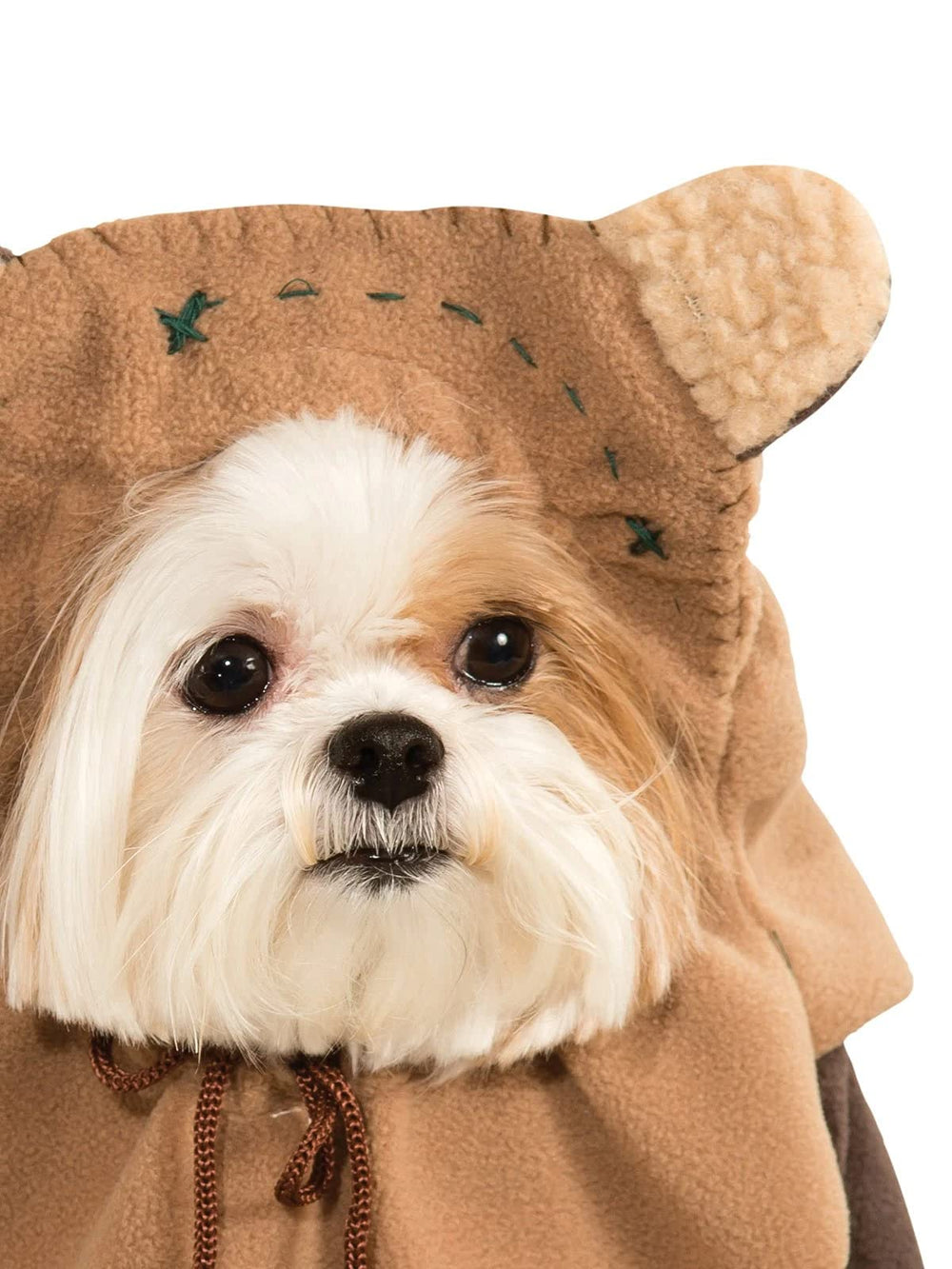 Rubies gros plan matière pelucheuse du costume Ewok, confort visuel et texture douce