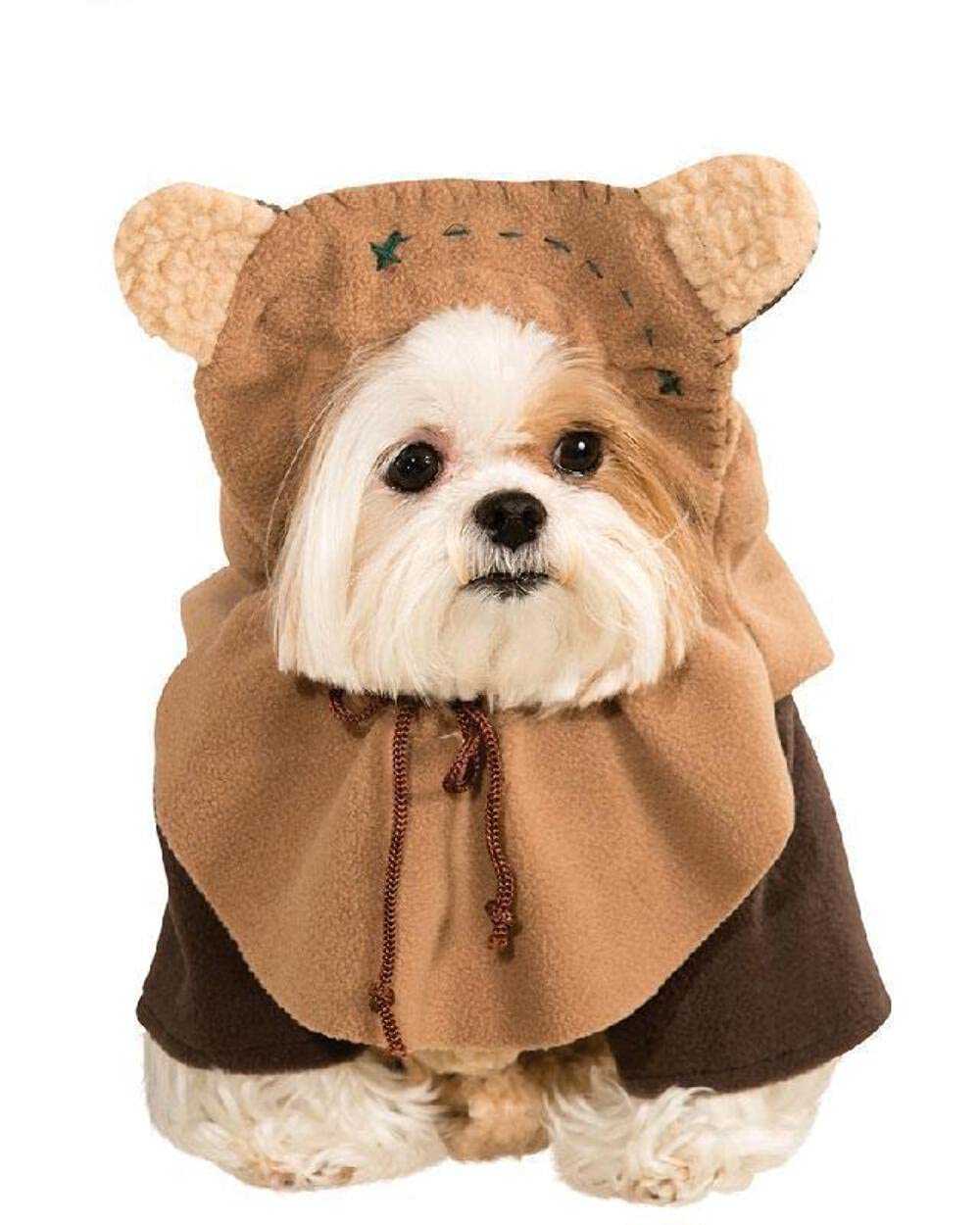 Rubies costume Ewok vue de face sur petit chien, rendu authentique pour photos