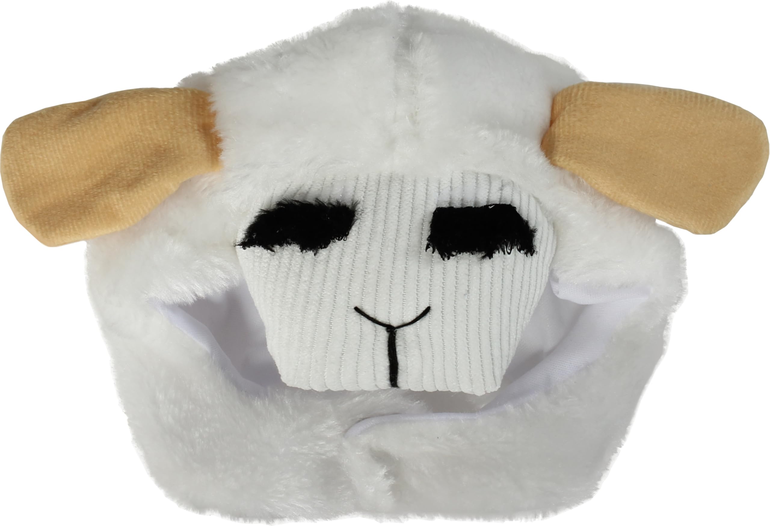 Rubies Lamb Chop coiffe détaillée en peluche pour confort et fidélité