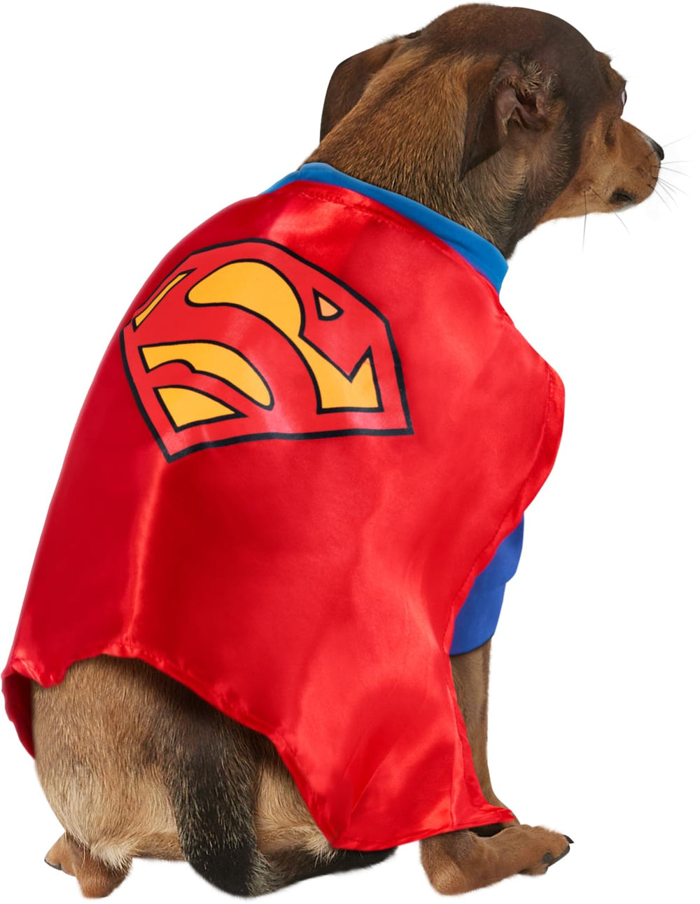 Rubies costume Superman profil montrant la cape rouge et liberté de mouvement