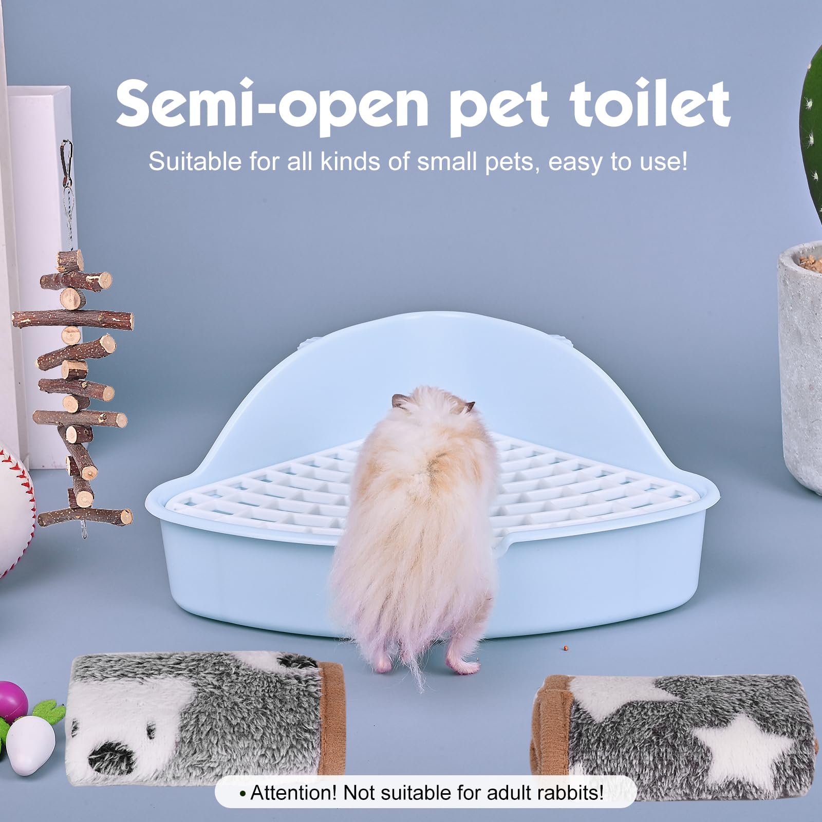 RUBYHOME bac installé dans une cage avec un petit lapin pour entraînement propre