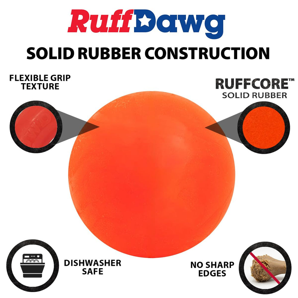 Ruff Dawg balle dans la bouche du chien, encourage jeu actif et mastication
