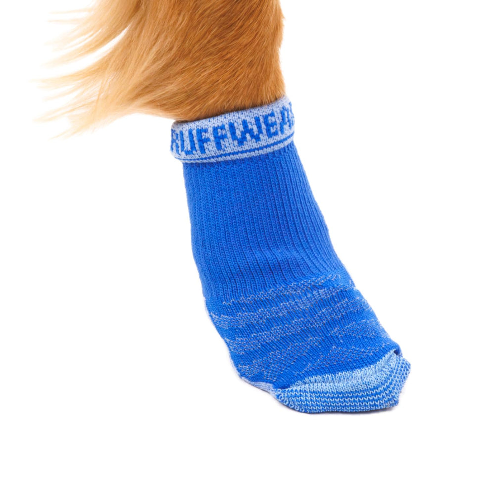 Ruffwear emballage avant bleu pool montrant lot de quatre et bénéfice confort