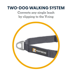 Ruffwear double track coupler gros plan sur Crux Clip rotatif pour promenades fluides