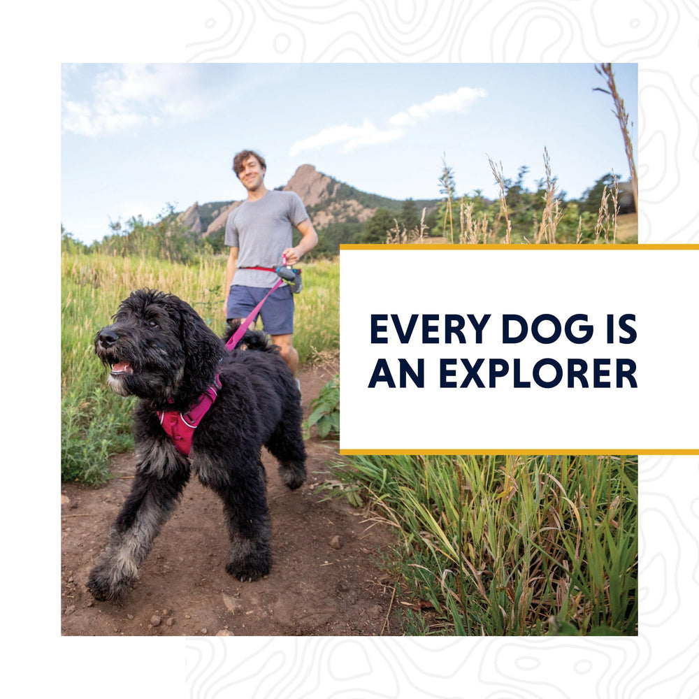 Ruffwear étiquette emballage montrant informations produit et instructions d'entretien
