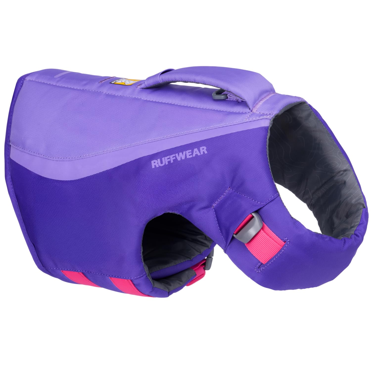 Ruffwear vue avant de la Float Coat Purple Lily, ajustement sûr
