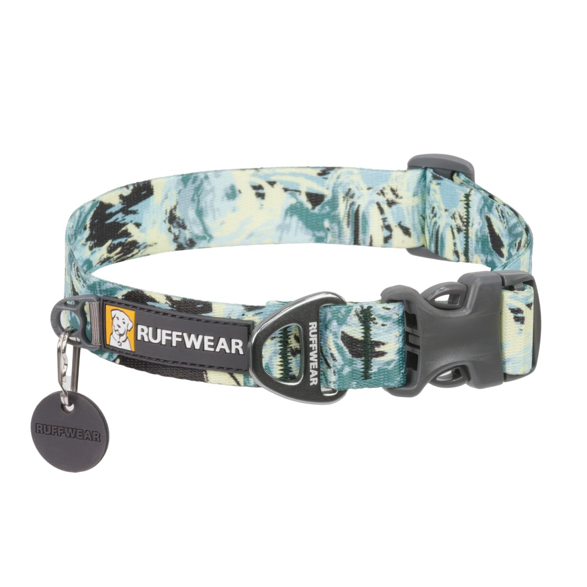 Ruffwear boucle avant montrant fermeture sûre et libération rapide