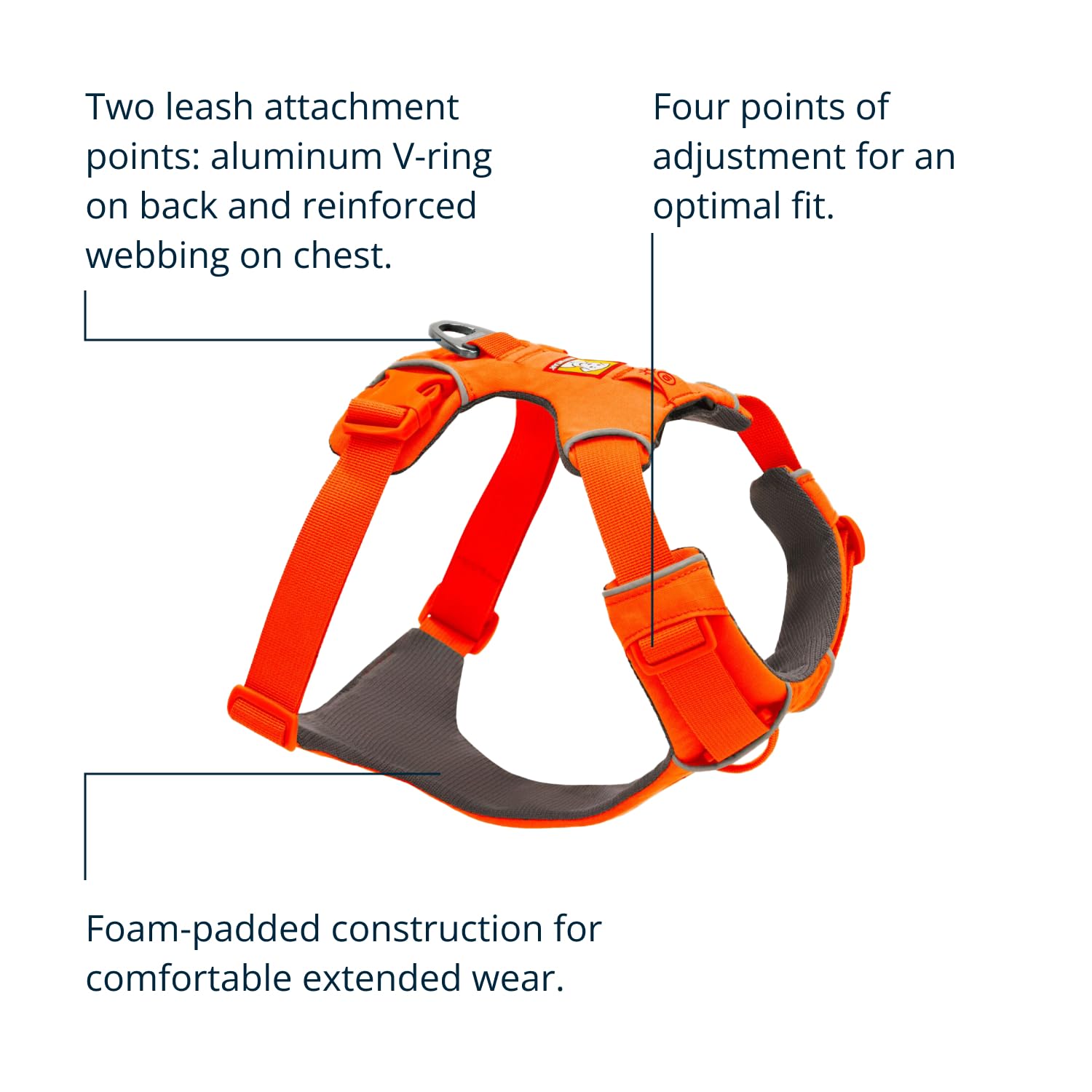 ruffwear gros plan rembourrage en mousse réduit les irritations pendant marche