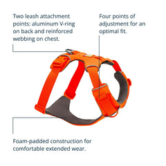 ruffwear gros plan rembourrage en mousse réduit les irritations pendant marche