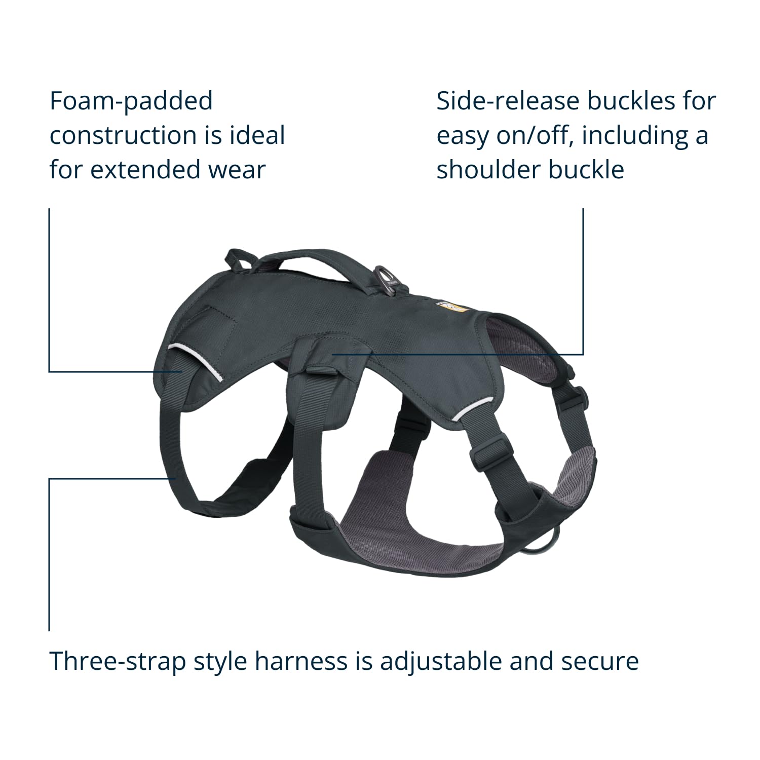 Ruffwear anneau en V arrière en aluminium garantissant attache solide et durable
