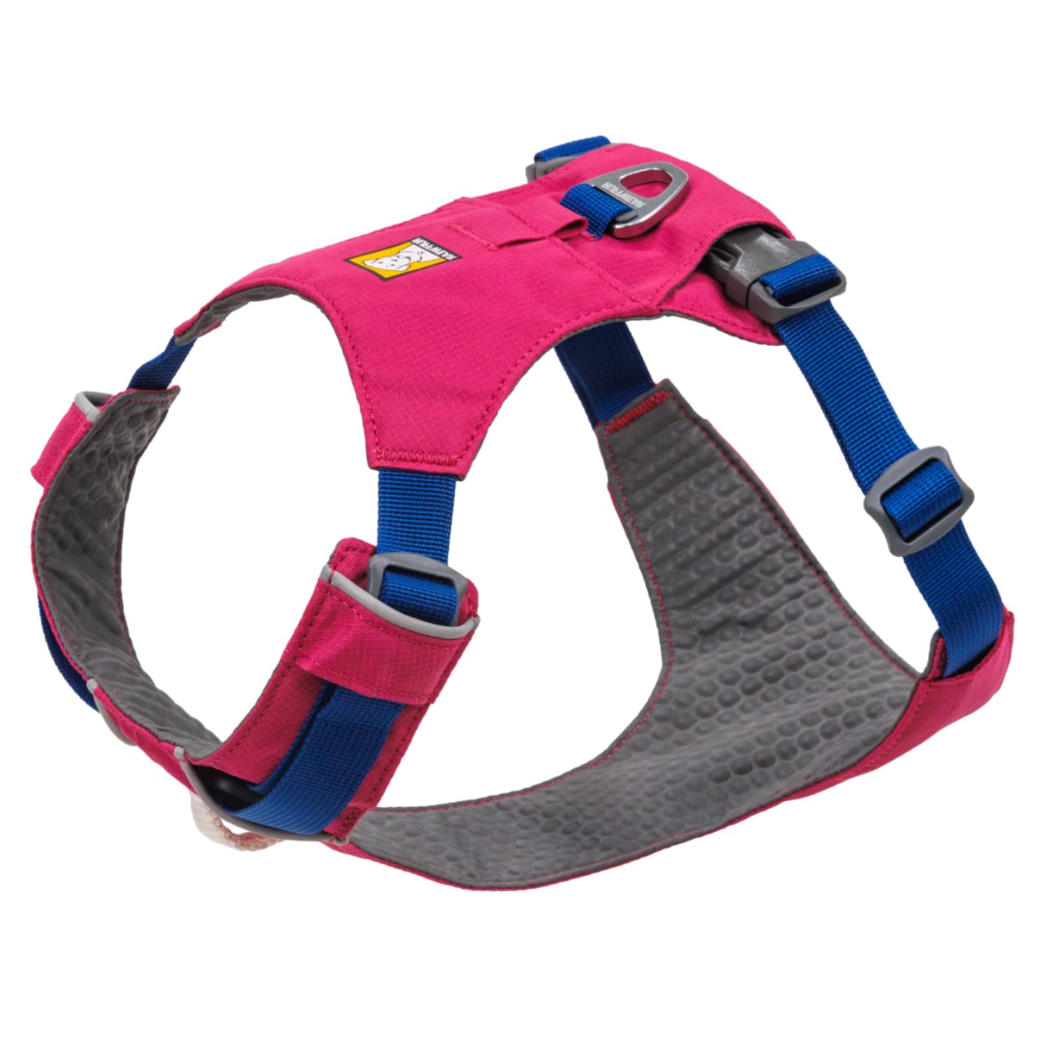 Ruffwear harnais face avant Alpenglow Pink montrant maintien et silhouette épurée