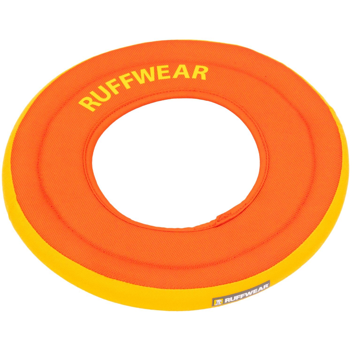 Ruffwear vue avant du disque montrant packaging et couleur vive Tangelo