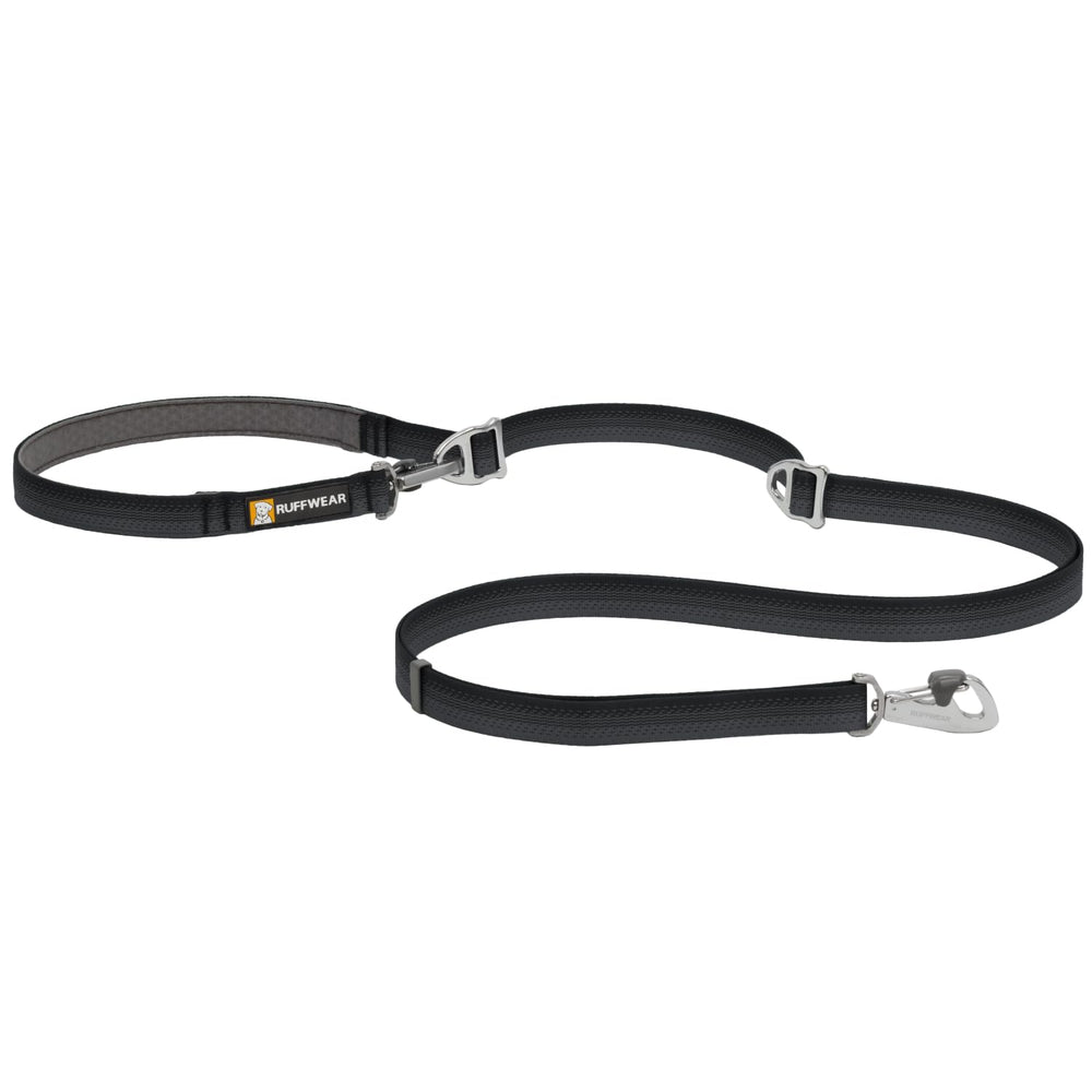 Ruffwear vue avant de la laisse Basalt Gray montrant la longueur réglable