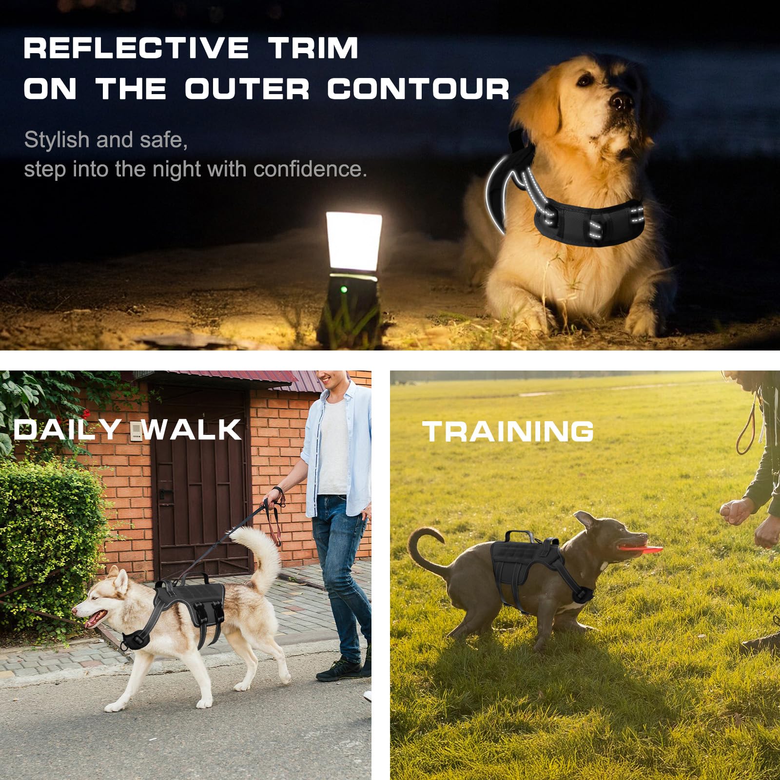RunFido harnais poignée supérieure pour prise ferme et contrôle instantané