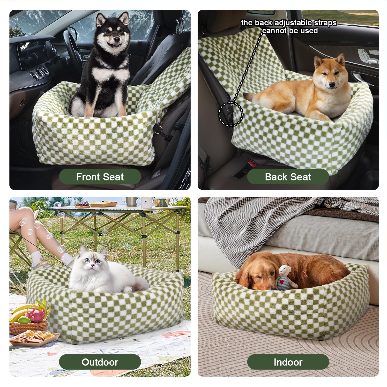 RUONARIER gros plan tissu quadrillé pelucheux, douceur pour animal