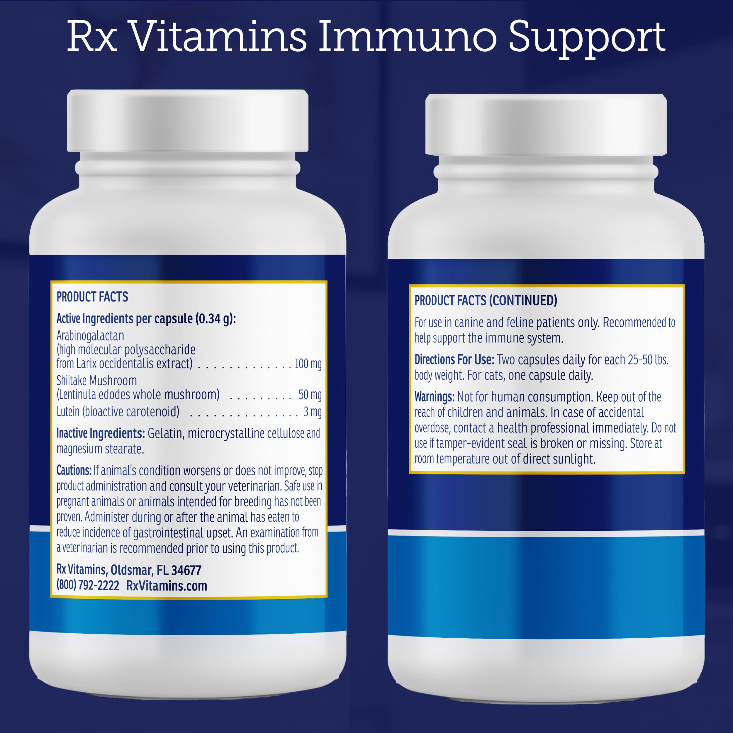 Capsule Rx Vitamins à côté d'une règle pour comparaison de taille pratique