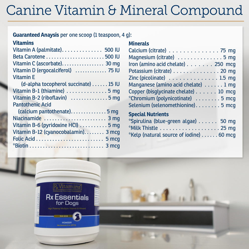 Rx Vitamins ingrédients spiruline et chardon-Marie pour soutien naturel